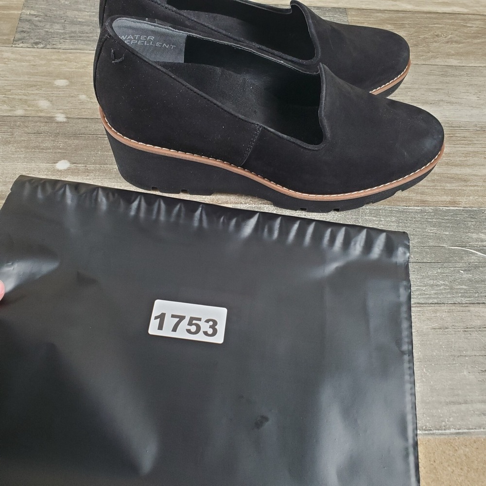 Vionic Willa Wedge Womens Loafer Sz 9 M Comfort Black Suede Leather Slip-On Shoe - Picture 12 of 12